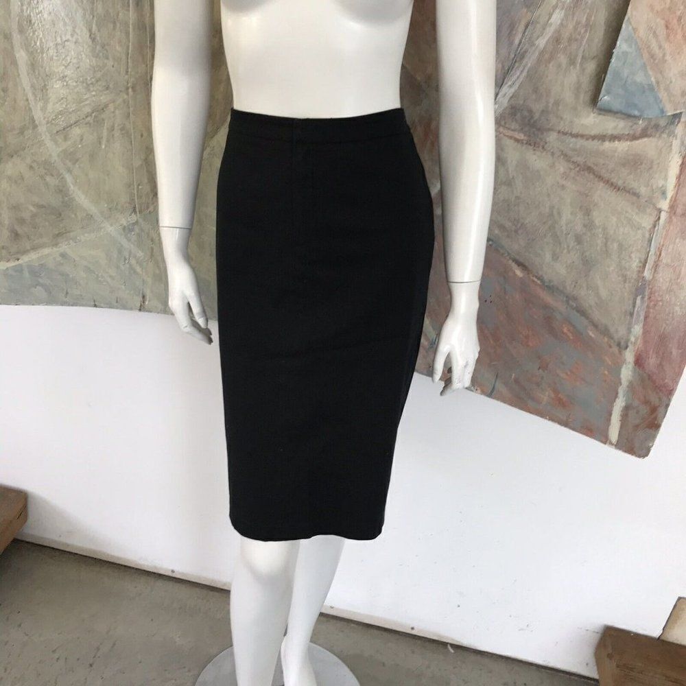 Quo Black Eco Pencil Straight Art To Wear Careerwear Knee Length Skirt 12